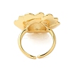 Flower Brass Open Cuff Rings RJEW-A046-06G-3