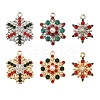 6Pcs 6 Styles Rack Plating Alloy Rhinestone Pendants FIND-YW0005-63-1