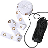 4 Yards Cotton Ribbons with Golden Tone Eyelet Rings SRIB-GF0002-90-1