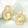 304 Stainless Steel ABS Plastic Pearl Stud Earrings for Women EJEW-U046-12C-G-1