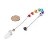 Bullet & Round Gemstone Dowsing Pendulums PALLOY-JF02034-02-2