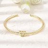 Brass Micro Pave Clear Cubic Zirconia Cuff Bangles for Women KK-CBAED06-08B-G-1