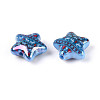 Christmas UV Plating Printed Opaque Acrylic Beads MACR-N018-06D-2