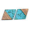 Transparent Resin & Walnut Wood Pendants X-RESI-S389-012A-B03-2