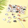 40Pcs 10 Colors Printed Wood Beads WOOD-FS0001-36-9