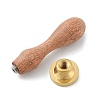 DIY Letter Scrapbook Brass Wax Seal Stamps and Wood Handle Sets AJEW-PH0010-E-3