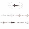 Non-Tarnish 201 Stainless Steel Cross & Oval Link Chains STAS-N092-109-4