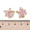 Valentine's Day Heart Charms Rack Plating Brass Micro Pave Pearl Pink Cubic Zirconia Charms KK-G482-14G-3
