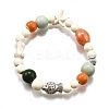 Porcelain Beads & Synthetic Howlite Beads Stretch Bracelets for Women BJEW-D307-02B-2