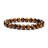 Natural Tiger Eye Round Beads Stretch Bracelets BJEW-N301-8mm-03-2