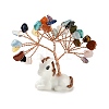 Natural Tiger Eye & Rose Quartz & Amethyst Chips Tree of Life Decorations DJEW-A017-01L-1