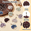 10Pcs 5 Styles Natural Amethyst & Lapis Lazuli & Rose Quartz & Garnet & Flower Amazonite Chip Tree of Life Big Pendants PALLOY-HY00014-5