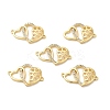 Brass Micro Pave Clear Cubic Zirconia Connector Charms KK-E068-VB376-3