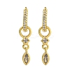 Rack Plating Brass Pave Clear Cubic Zirconia Hoop Earrings for Women EJEW-G410-46G-1