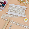 1.9 Yards Grenadine Mesh Lace Trim with Resin Beads and Rhinestone OCOR-FG0002-98B-4