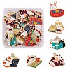 24Pcs Enamel Cat Charm Pendant Cute Alloy Enamel Animal Charm Cat Pendant Mixed Shape for Jewelry Necklace Bracelet Earring Making Crafts JX341A-1