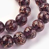 Handmade Gold Sand Lampwork Beads Strands LAMP-P051-L06-12mm-2