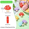 20Pcs 4 Colors Mushroom Food Grade Eco-Friendly Silicone Focal Beads SIL-CJ0001-63-2