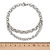 201 Stainless Steel Link Rolo Chain Bracelets for Women BJEW-B143-18P-5