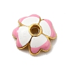 4-Petal Alloy Enamel Bead Caps FIND-G029-06G-01-1