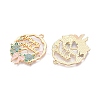 Rack Plating Alloy Enamel Pendants ENAM-N056-370KCG-02-2