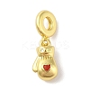 Rack Plating Brass Red Enamel European Dangle Charms KK-S380-24G-1