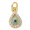 Rack Plating Brass Micro Pave Cubic Zirconia Pendants KK-K392-23G-1