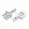 Brass Micro Pave Cubic Zirconia Pendants KK-N257-06P-2