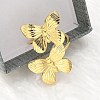 304 Stainless Steel Open Cuff Ring for Women RJEW-B109-05G-03-2