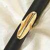 Oval 304 Stainless Steel Open Cuff Rings for Women RJEW-Q007-01G-2