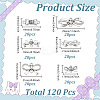 120Pcs 6 Styles Tibetan Style Alloy Connector Charms FIND-HY0004-17-2