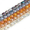 Electroplate Transparent Glass Beads Strands EGLA-N002-13-B-1