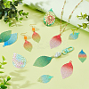16Pcs 8 Colors 201 Stainless Steel Etched Metal Embellishments Pendants STAS-PH0007-19-4