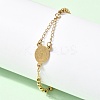 304 Stainless Steel Saint Benedict Cross Link Bracelets for Women BJEW-K295-02G-1