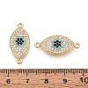 Brass Micro Pave Colorful Cubic Zirconia Connector Charms KK-N284-02G-3