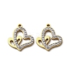 304 Stainless Steel Clay Rhinestone Pendants STAS-P406-17H-G-1