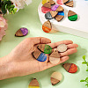 16Pcs 8 Colors Transparent Resin & Walnut Wood Pendants RESI-TA0002-66-7