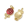 Brass Enamel Lollipop Charms KK-D424-20B-G-2
