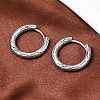 316 Surgical Stainless Textured Hoop Earrings EJEW-C160-10A-AS-1