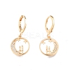 Clear Cubic Zirconia Moon with Couples Dangle Leverback Earrings EJEW-N012-63-1