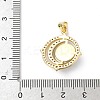 Brass Micro Pave Clear Cubic Zirconia with Resin Pendants KK-L239-048G-02-3