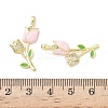 Brass Micro Pave Cubic Zirconia with Enamel Pendants KK-Z134-05G-02-3