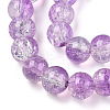 Transparent Crackle Baking Paint Glass Beads Strands DGLA-T003-01C-10-3