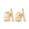 Rack Plating Brass Toggle Clasps ZIRC-C042-12G-2