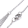Stainless Steel Pendant Necklaces and Stud Earrings Sets SJEW-O099-M-6