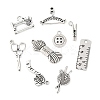 54Pcs 9 Styles Sewing Theme Tibetan Style Alloy Pendants TIBE-FP0001-06-4