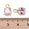 Brass Micro Pave Cubic Zirconia Charms KK-C051-15G-02-3