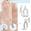 6Pcs CZ Brass Micro Pave Cubic Zirconia Horse Shoe Charms ZIRC-BBC0002-42-2