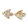 Brass Micro Pave Cubic Clear Zirconia  2-Loop Link Pendants KK-P192-01G-2