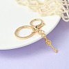 304 Stainless Steel Initial Letter Key Charm Keychains KEYC-YW00004-23-1
